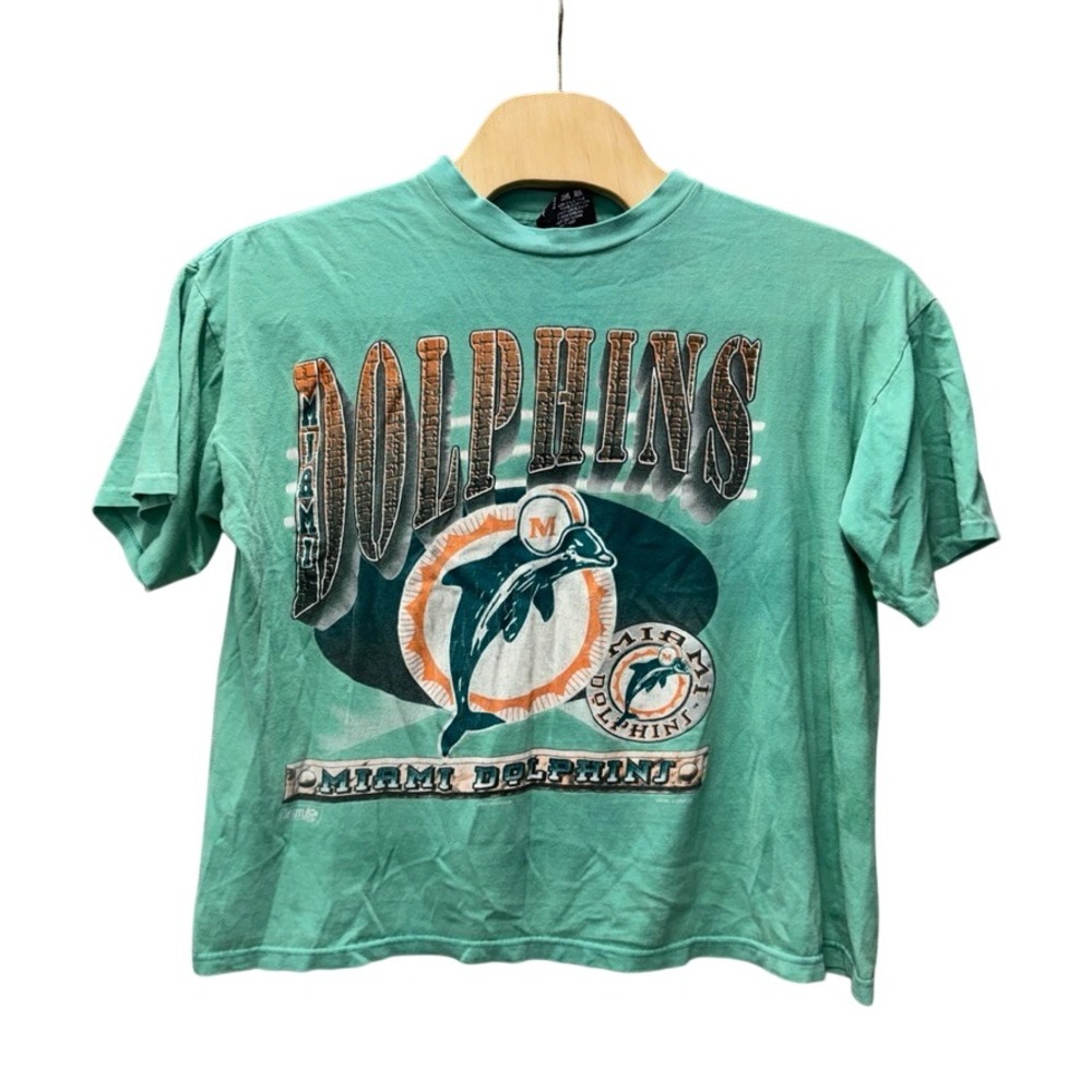 Vintage Miami Dolphins T Shirt Mens XL Magic Johnson Ts NFL Single Stitch Aqua